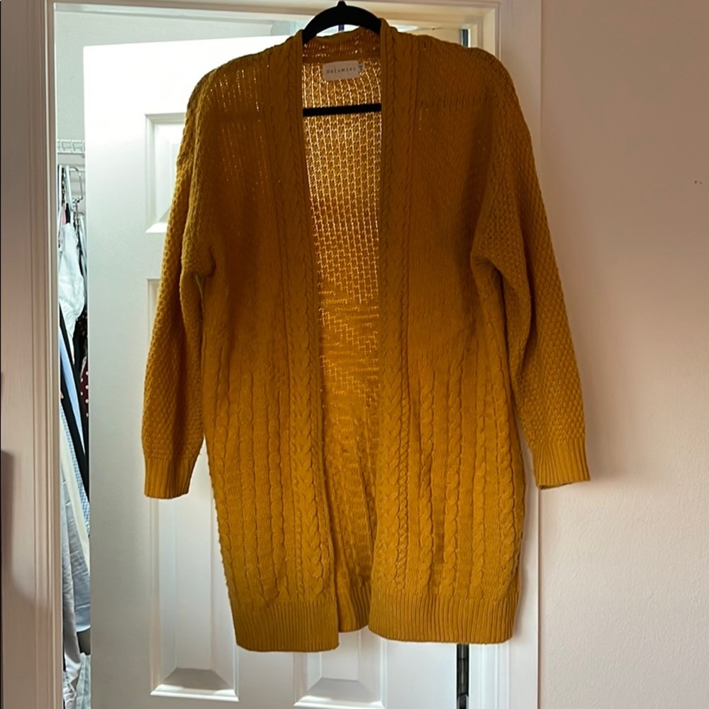 Oversized mustard cardigan